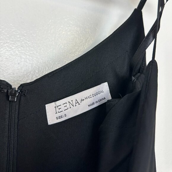 MAC DUGGAL Tiered Ruffle Empire Waist Chiffon Gown in Black Size US 2 - Picture 5 of 8